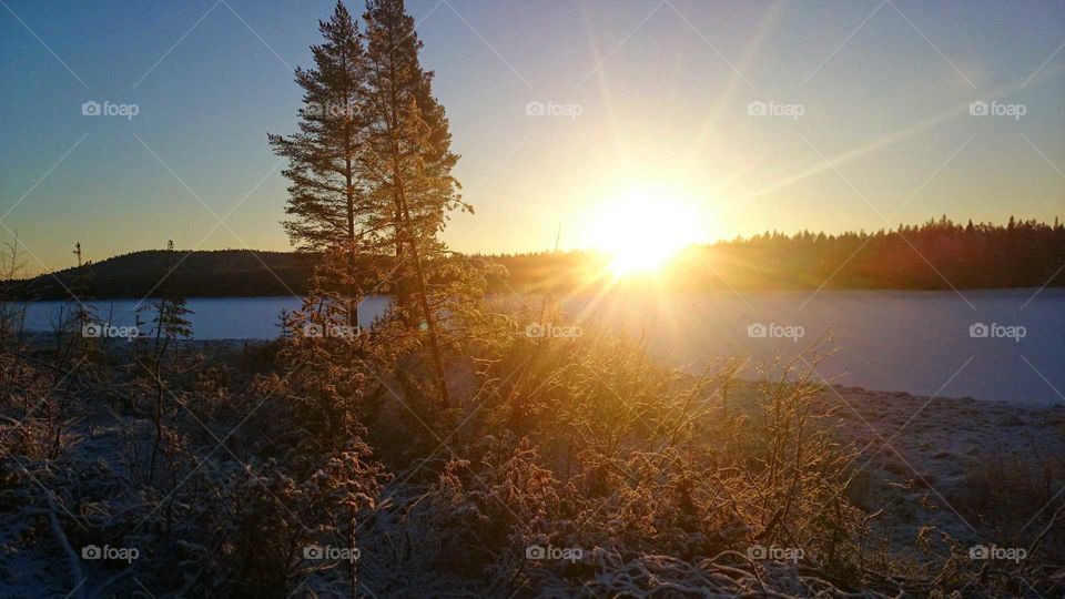 Sunset in northern Sweden