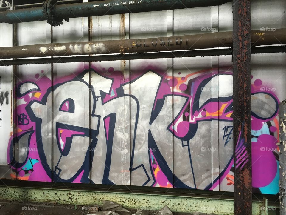 Found some graffiti on the walls of a power plant. Someone should contact who ever “enk” is and tell them how great their artwork is. 