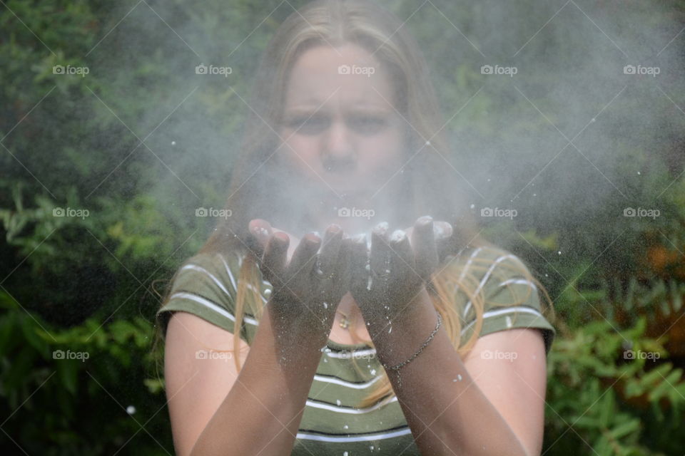 Blowing chalk