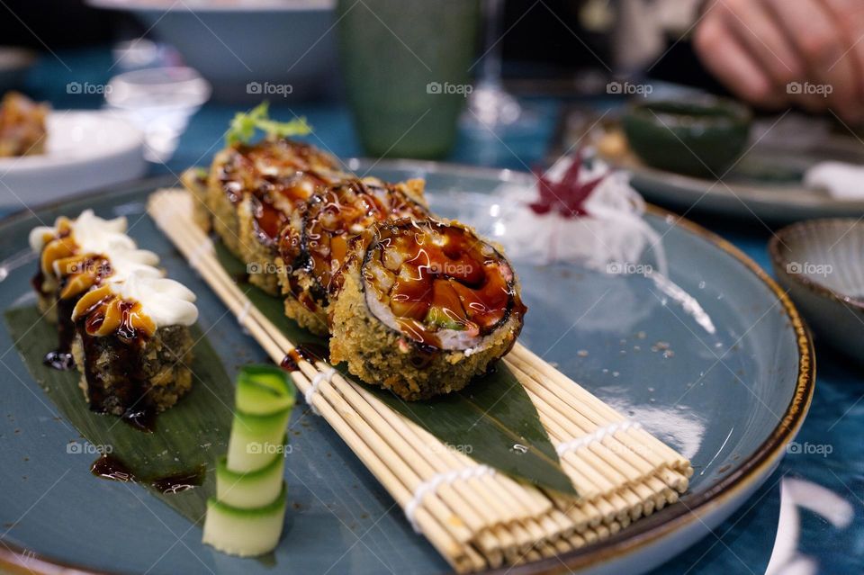 maki sushi from japanese restaurant