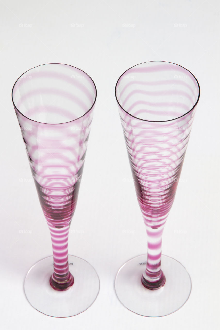 Pink striped champagne glasses - rosa  randiga champagneglas   