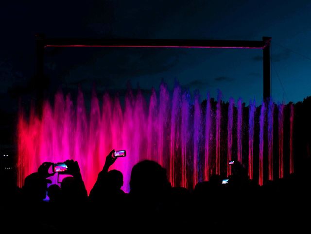 Colourful water instaletion.