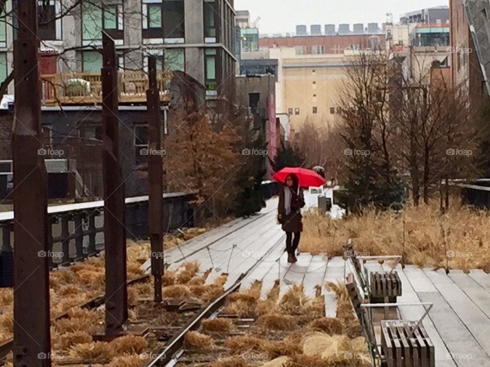 Girl in HiLine Park. Girl in Hi Line Park, NYC