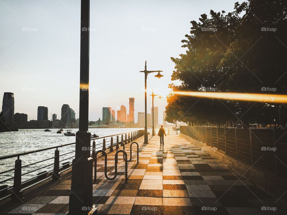 Spectacular sunset light in NYC