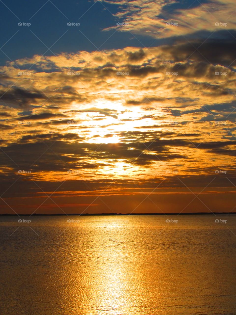 Sunset over idyllic sea