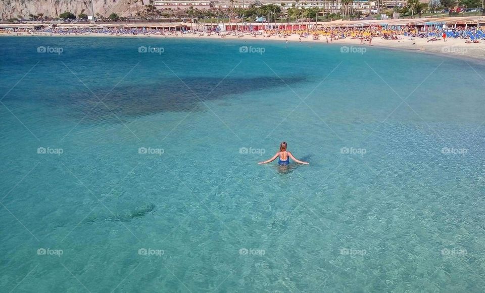 relax on the Atlantic Ocean on gran Canaria Canary Island in Spain
