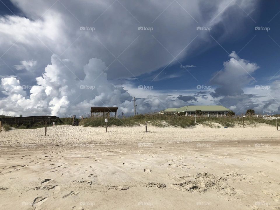 Mega Clouds rolling in along the beach of Emerald Isles, North Carolina right before Hurricane Florence.  
