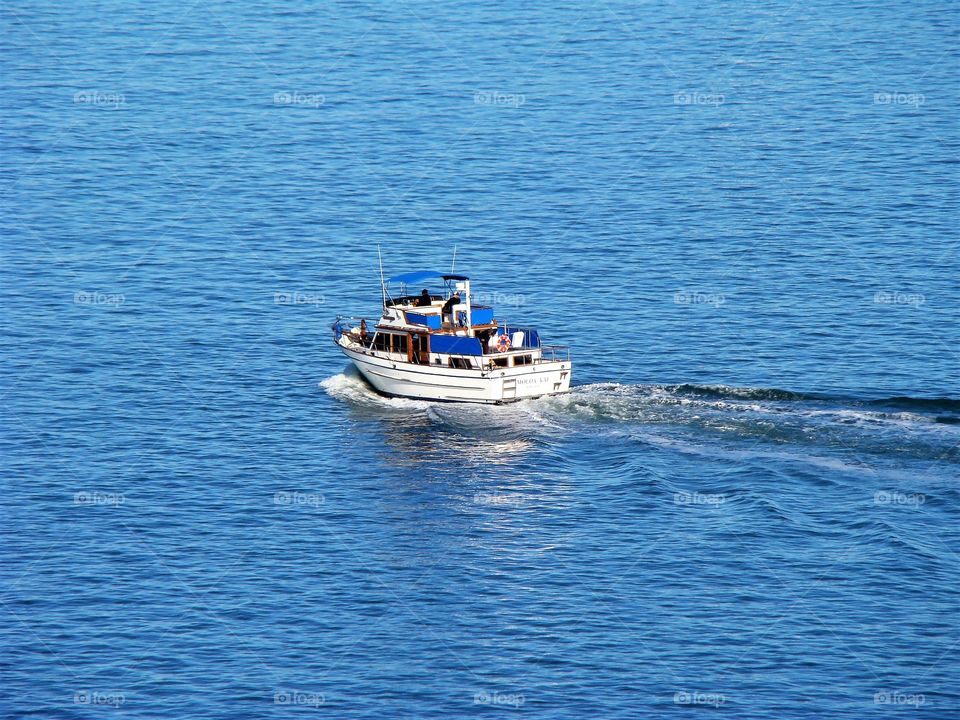 Motor boat at sea