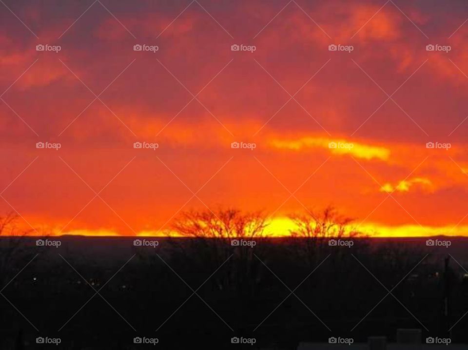 burning sky. fiery skies over new mexico 