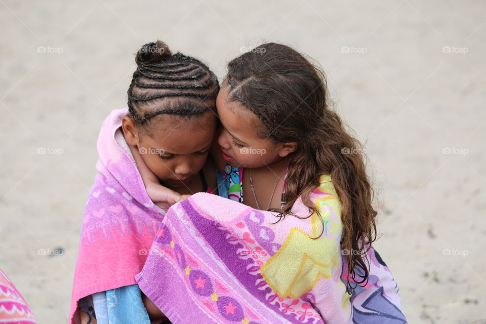 Sister love, comforting.