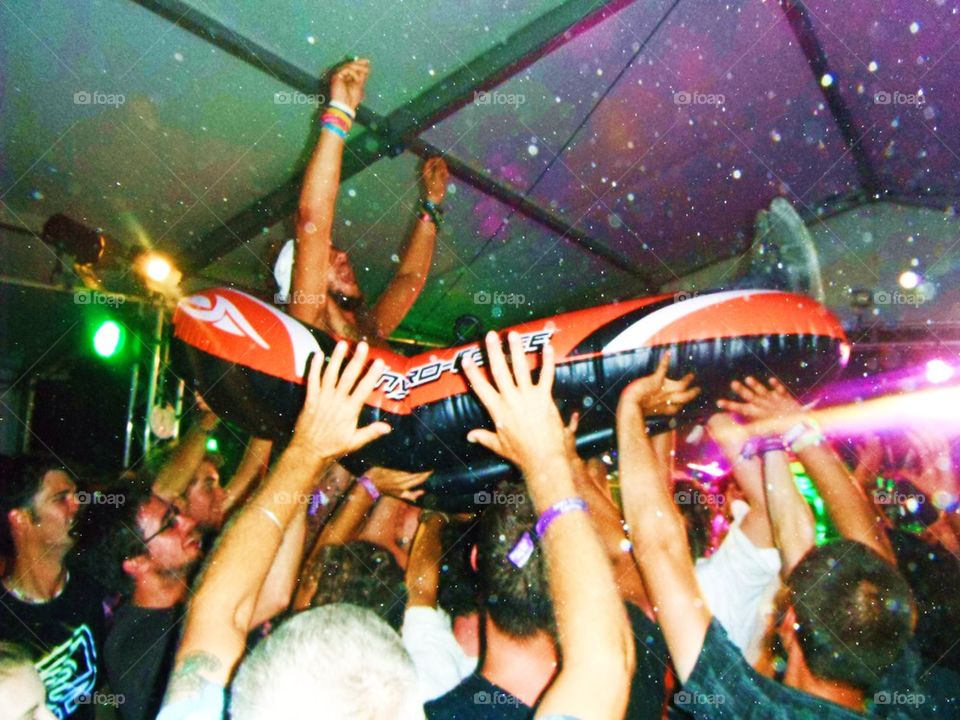 crowd surfing
