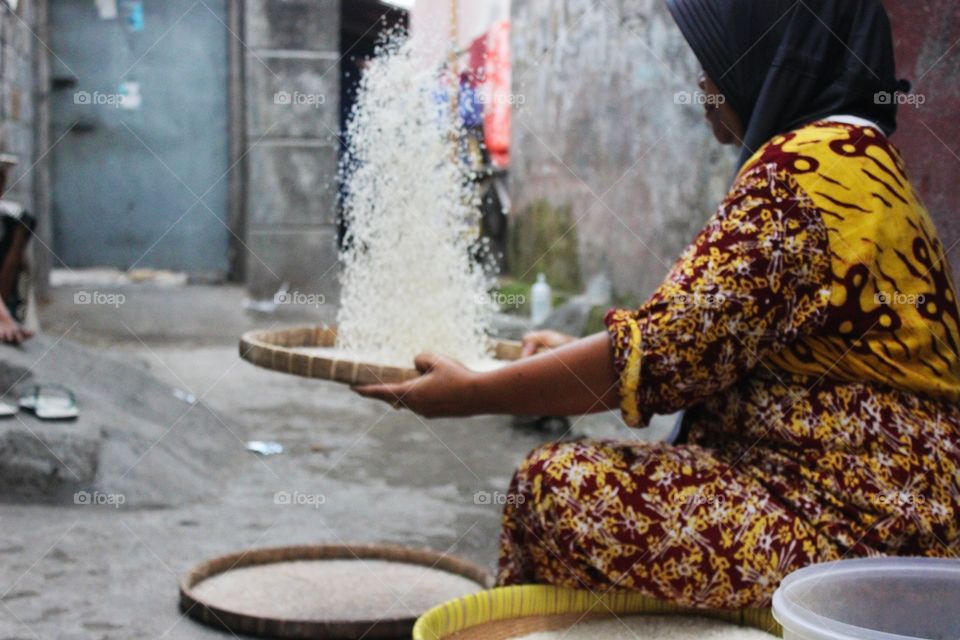 cleaning rice cooking culture nature tradisional etnik