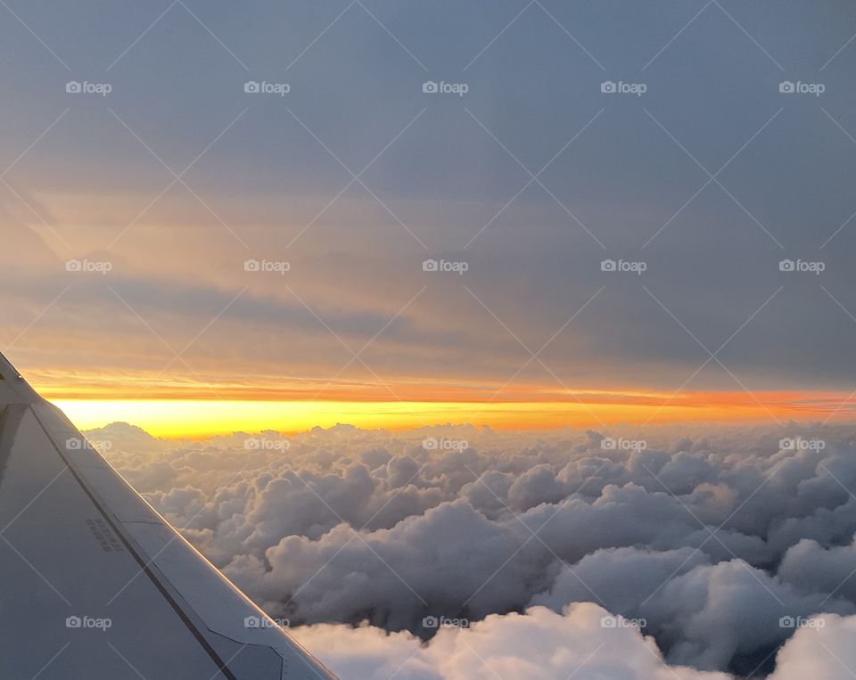 Sunset from an airplane 