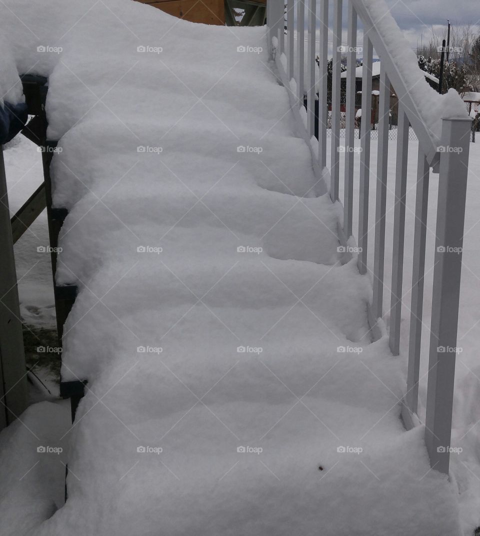 Snowy steps.