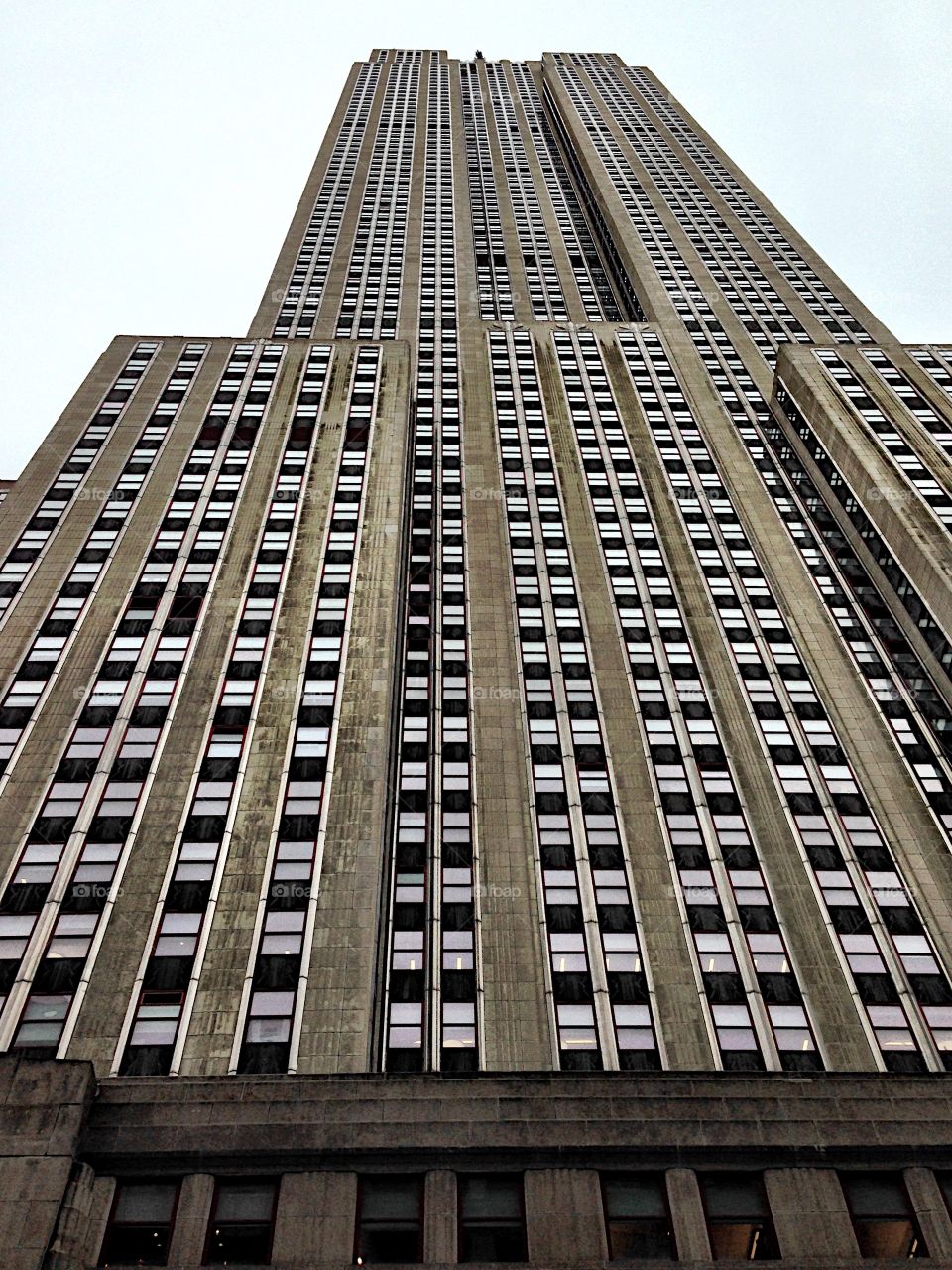 View from below of the Empire state building,  New York. USA