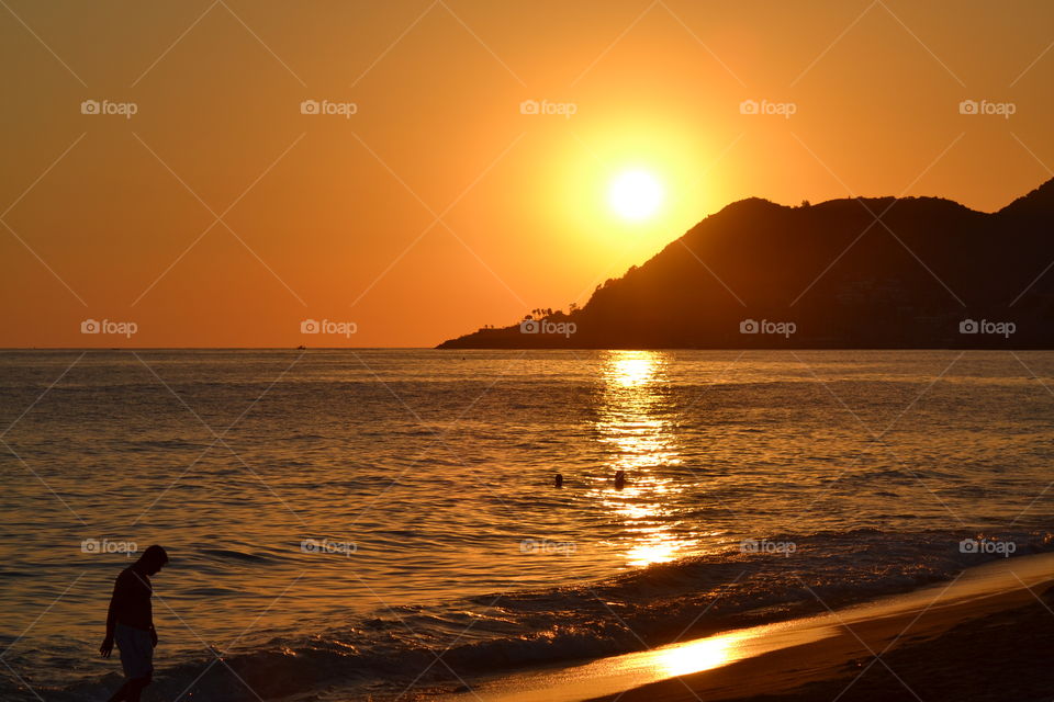 sunset in Alanya turkey.