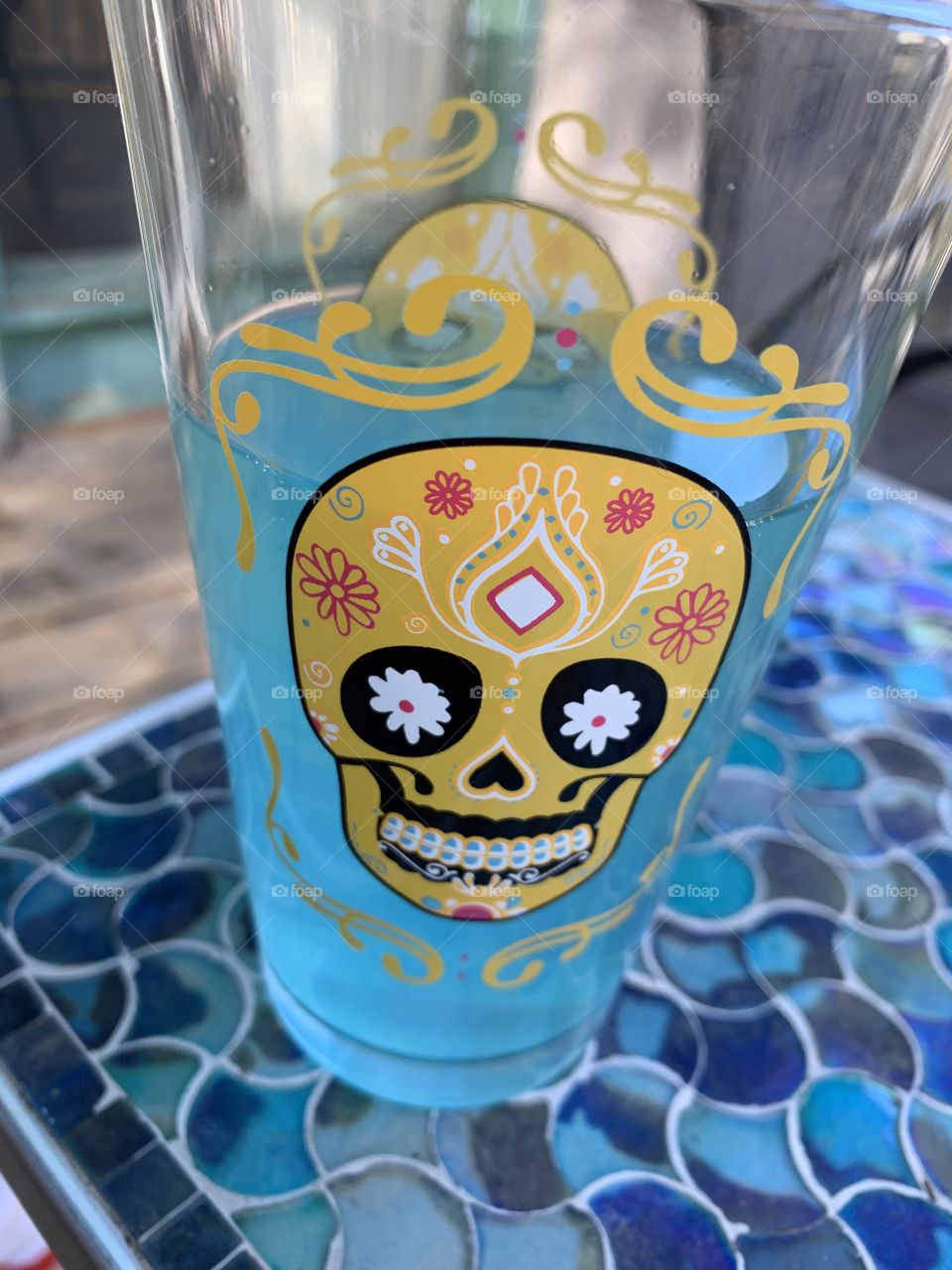 Sugar skull glass