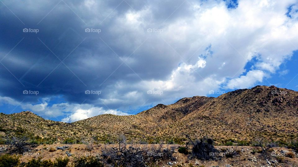 Mountains against storm clouds