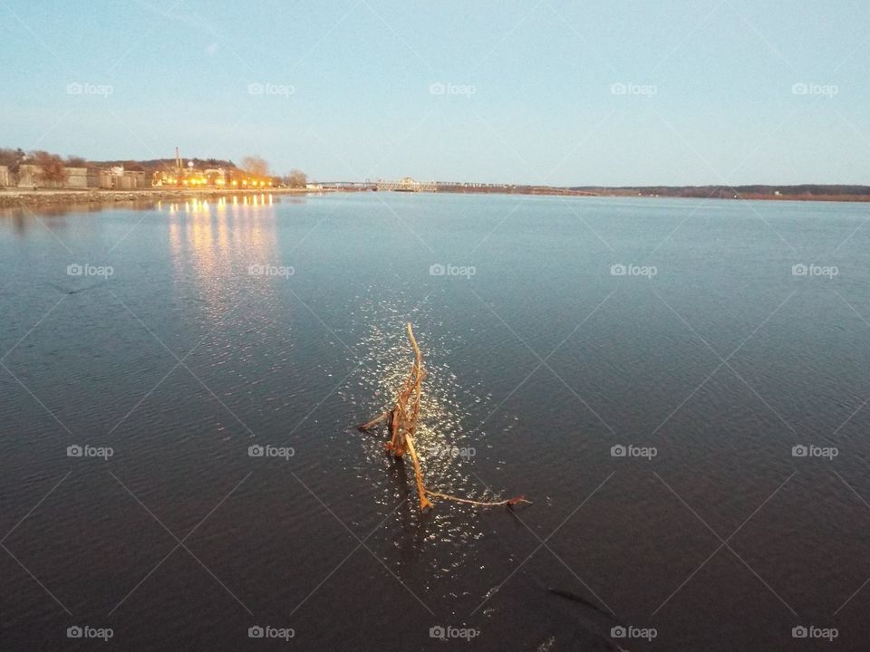 Debies floating down the Mississippi River