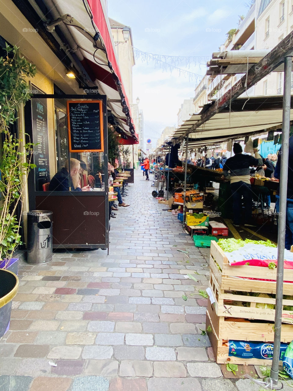 Local market in Paris France on Rue d Aligre