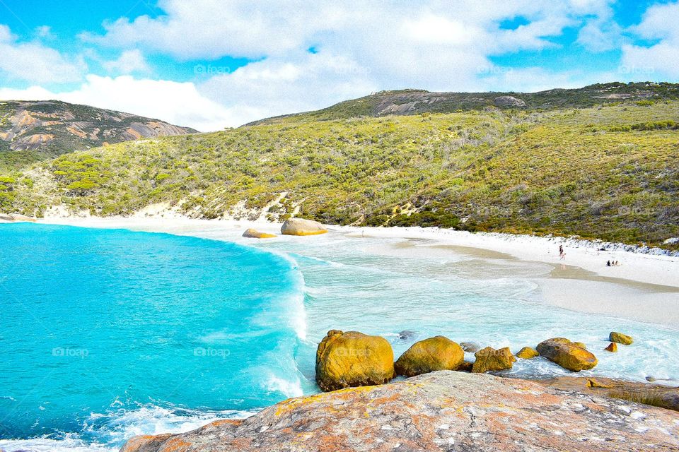 Crystal blue waters and white sand 