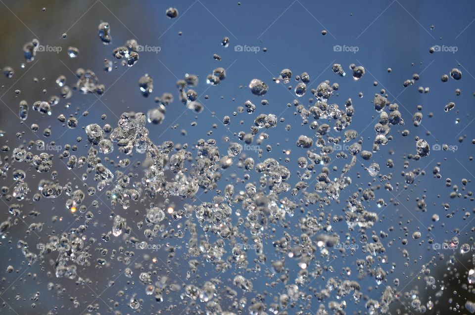 water drops on the blue sky background