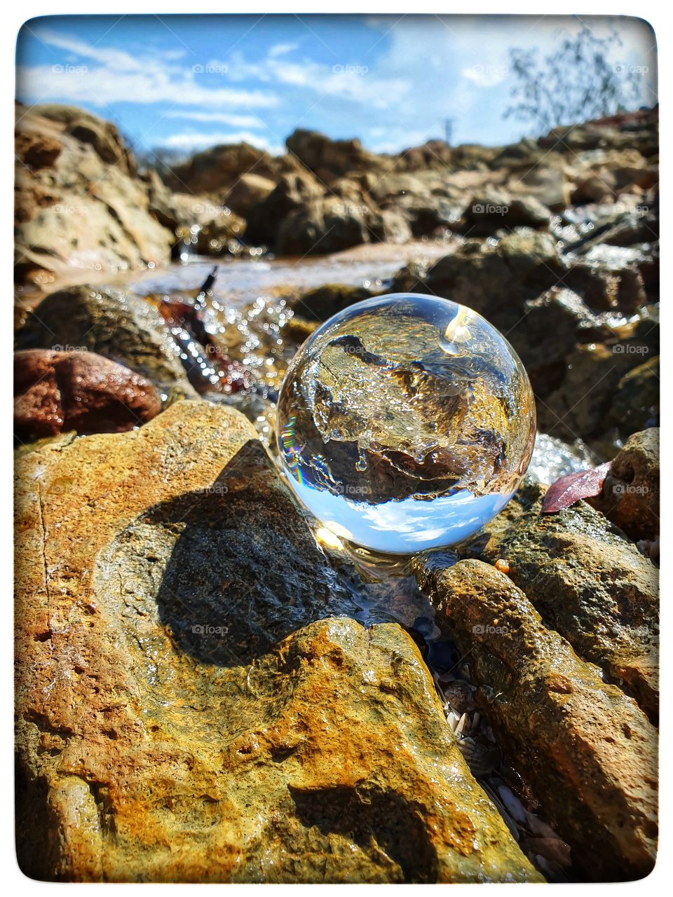 Water over rocks