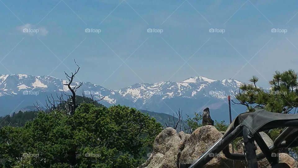 Snow capped mountains