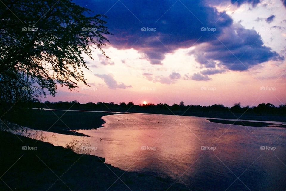 River sunset, Zambia