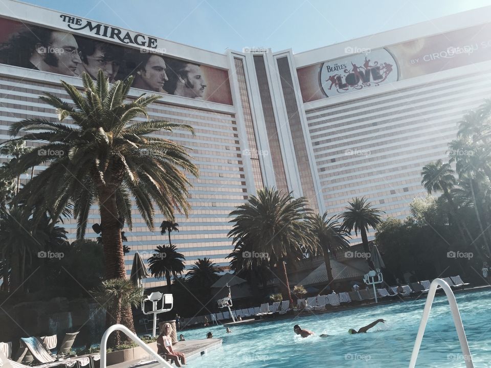Pool time in Vegas. Basking in the sun at the Mirage