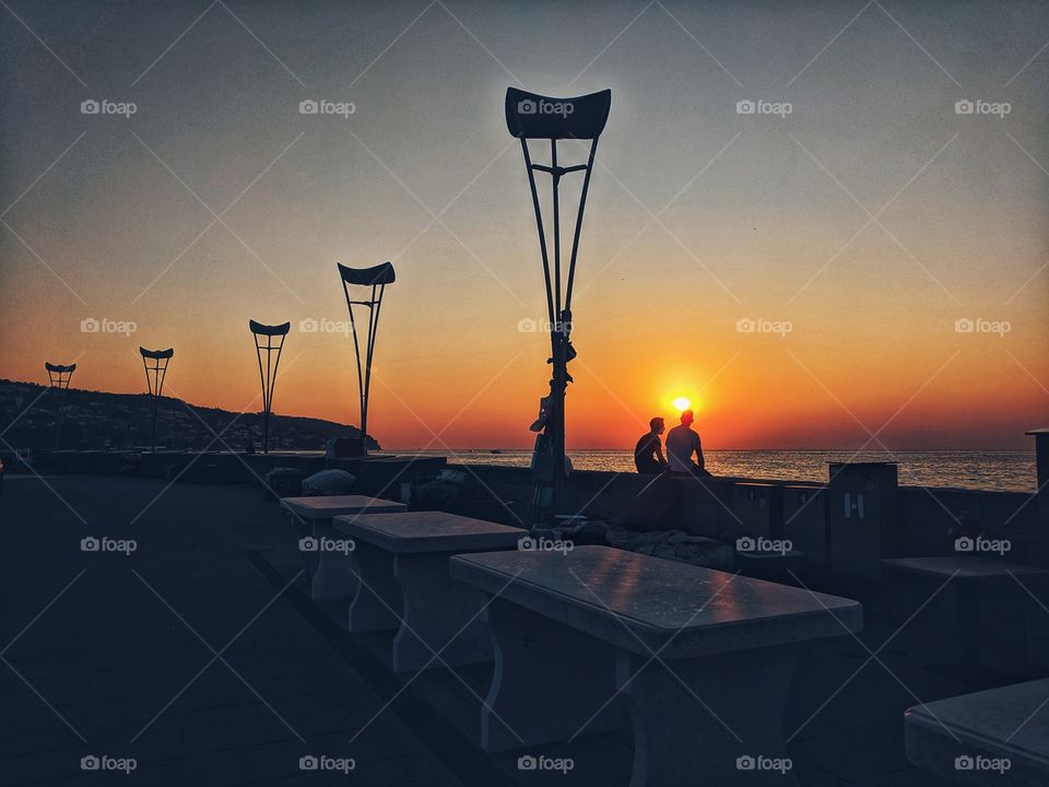 Sunset on the waterfront in Koper.