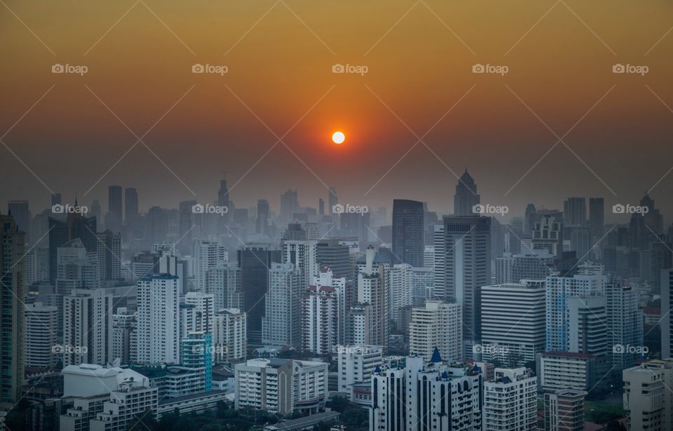 Sunset view of bangkok