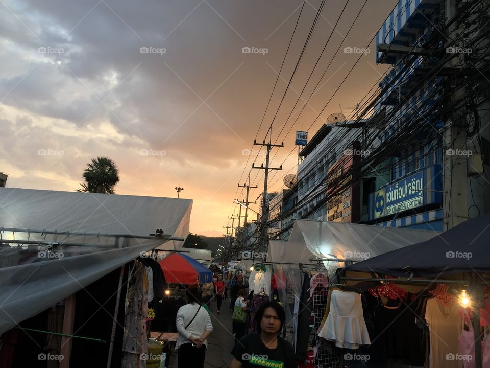The  night market in countryside 