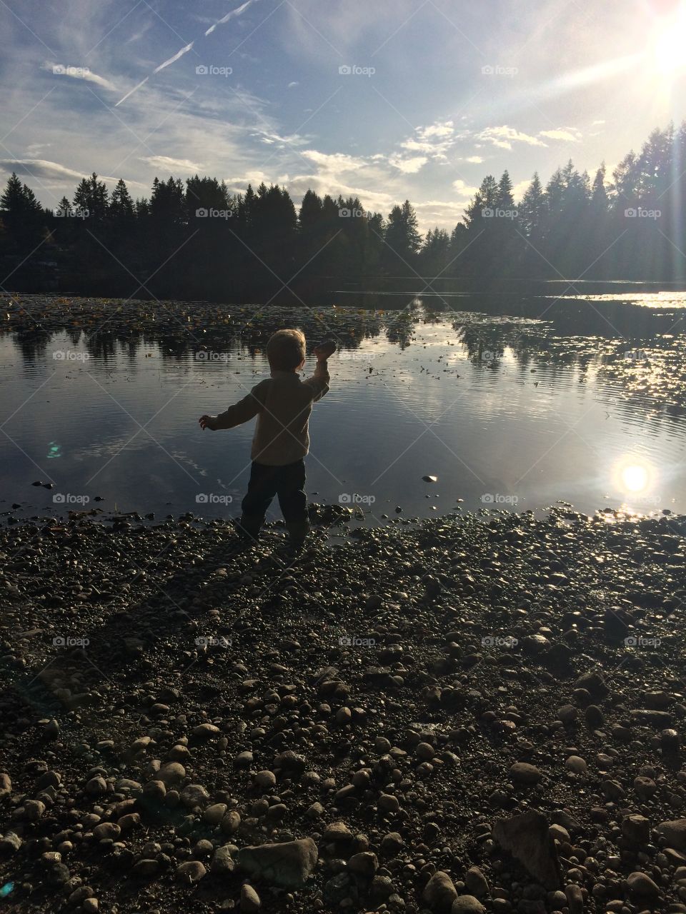 Skipping rocks on a small PNW lake