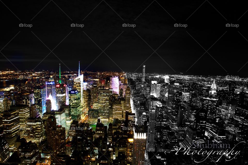 New York Skyline. NYC skyline night shot