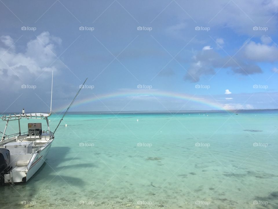 Rainbow on Tuamotu atoll