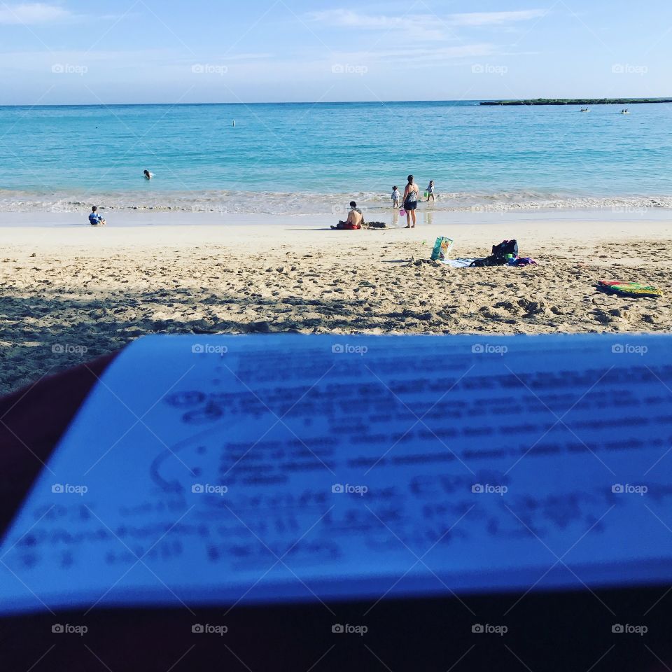 Studying on the beach 