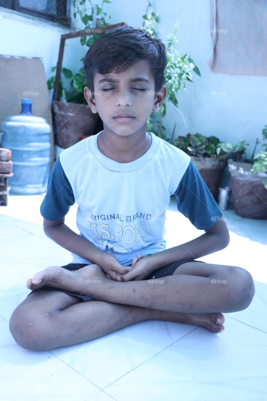 Stillness within showing by indian child