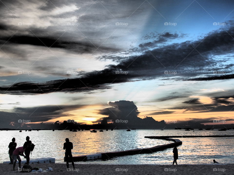 Dramatic sunset over the sea