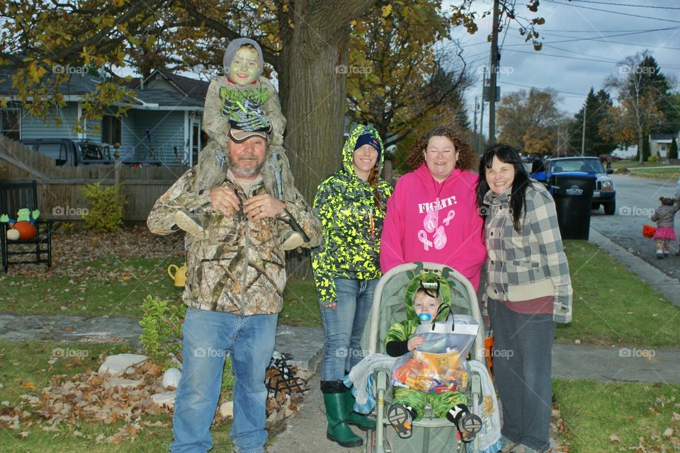 Trick or treating with Mason 