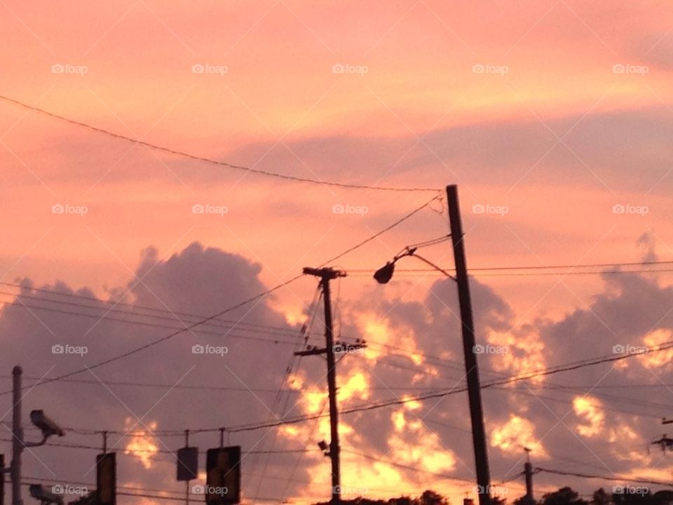 The sky at dusk