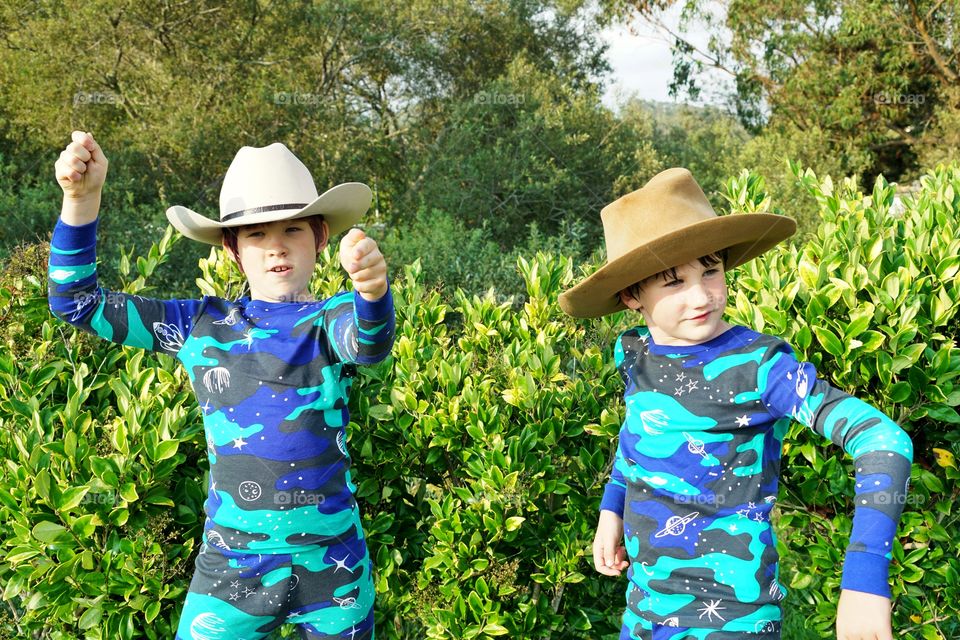 Boys Playing Cowboy