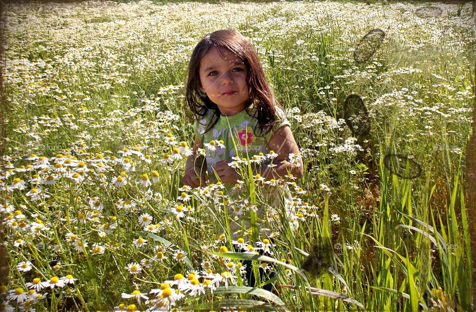 Girl in field of Flowers