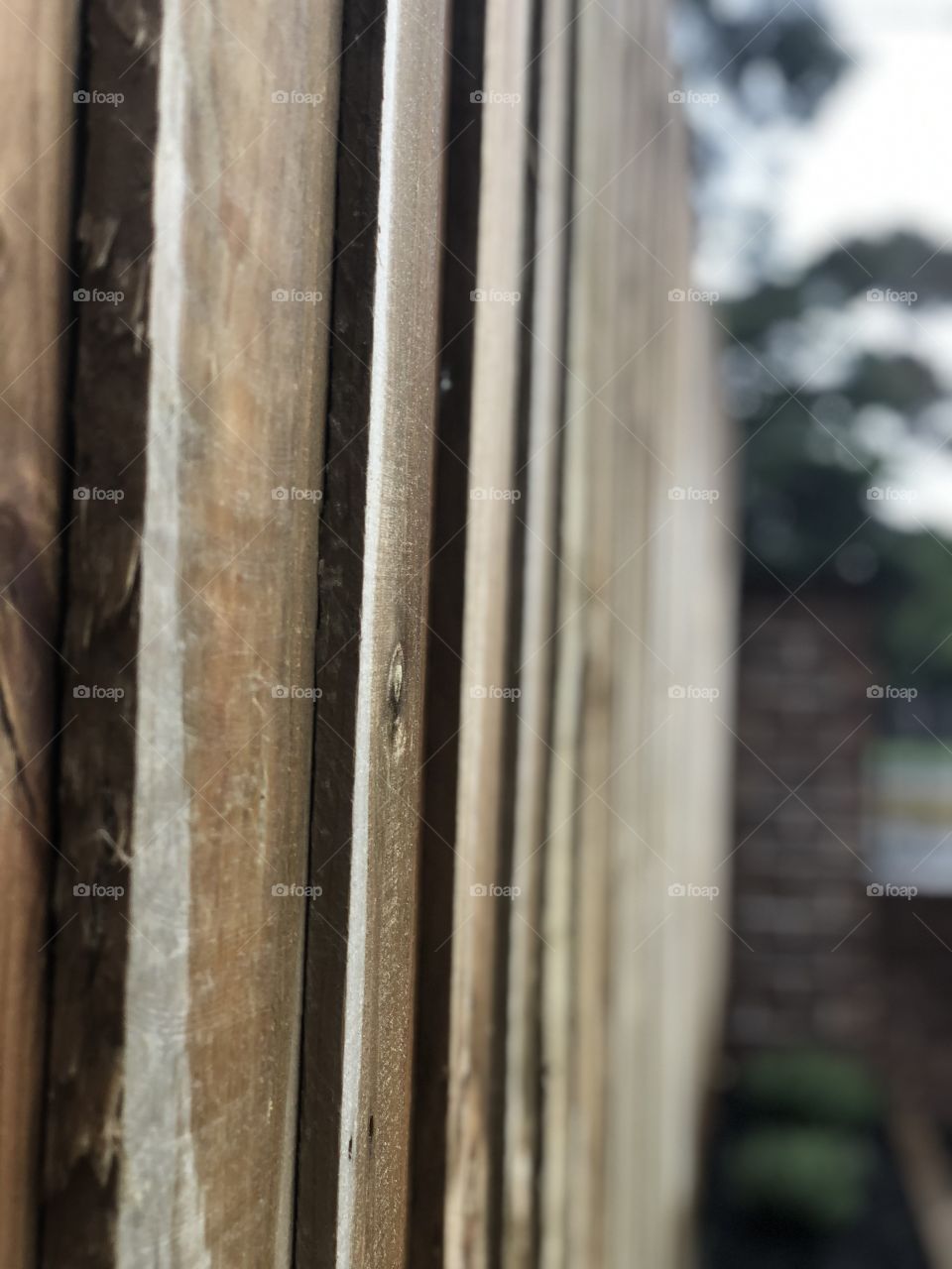 The detail in this wooden fence is clearly shown as well as the rough texture. The background is blurred to further bring the attention back to the wooden fence.