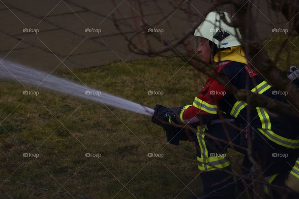 Firefighter In Action