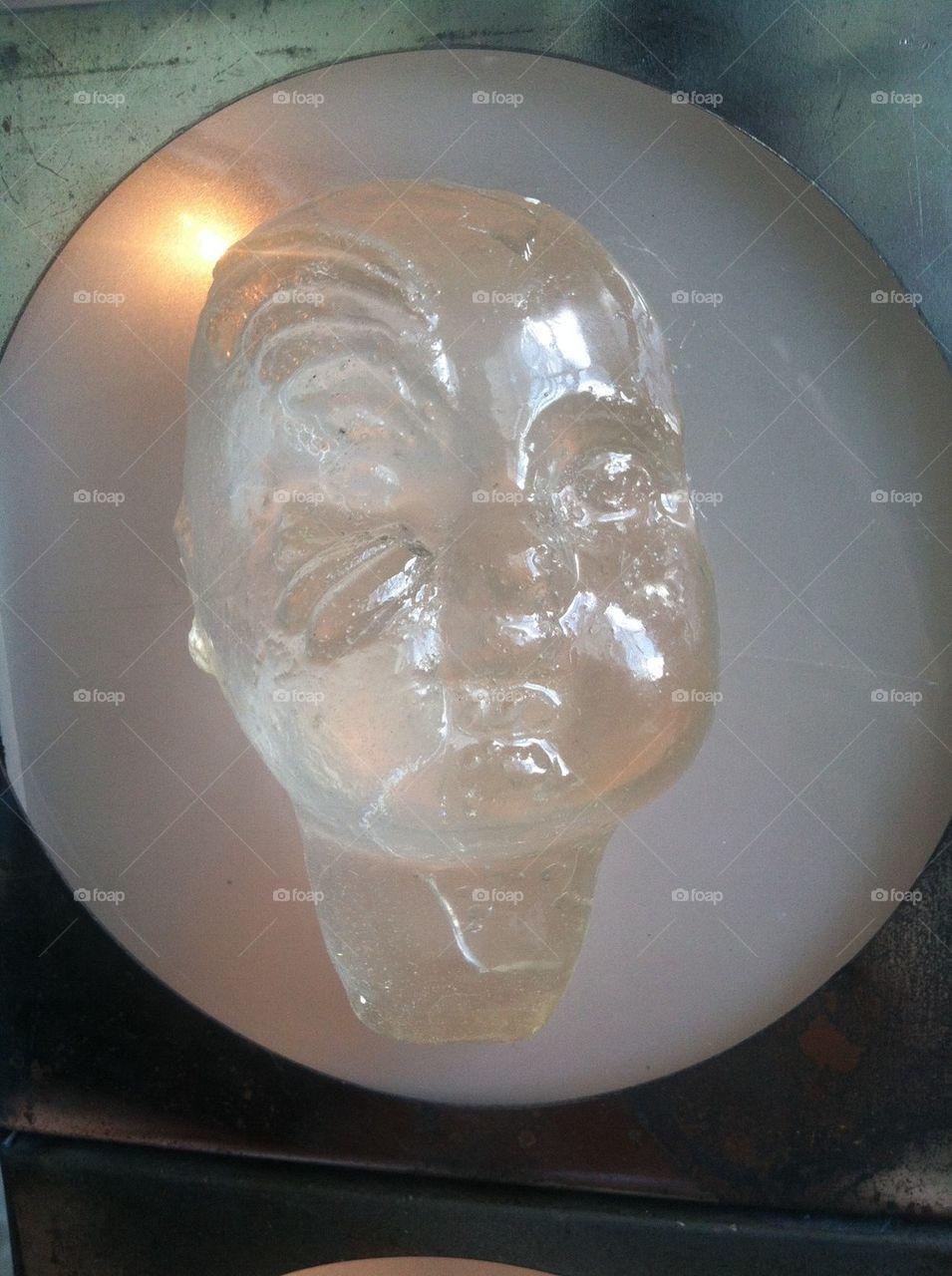 Baby face. Resin cast of my sculpted baby doll face 