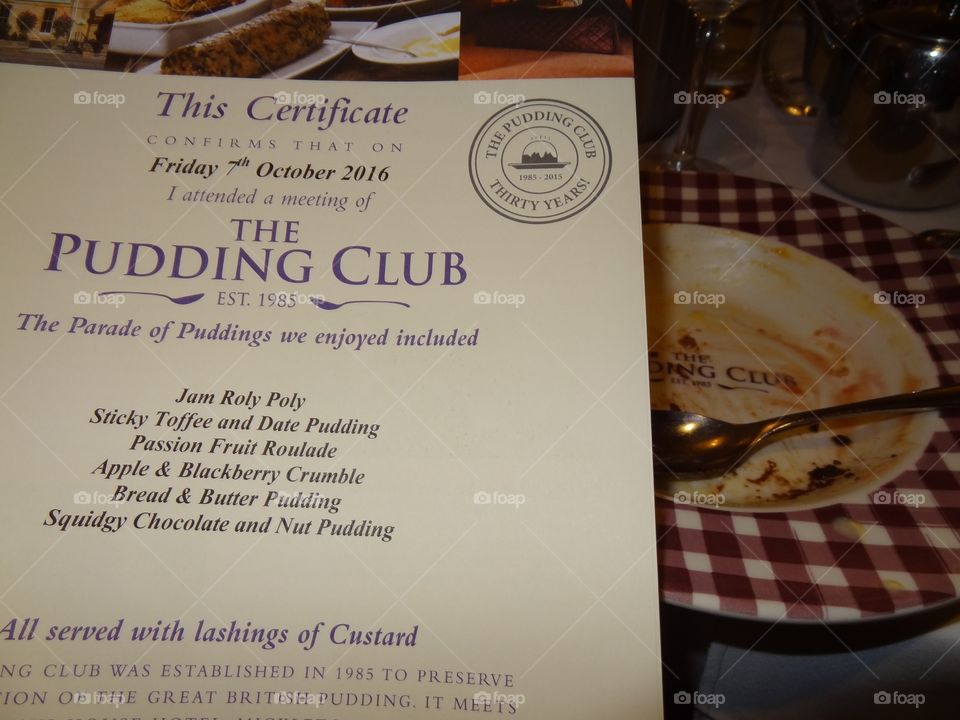 Pudding club award 