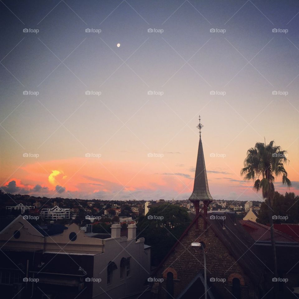 Sunset over Kirribilli . Snapped on an evening walk over the Sydney Harbour Bridge