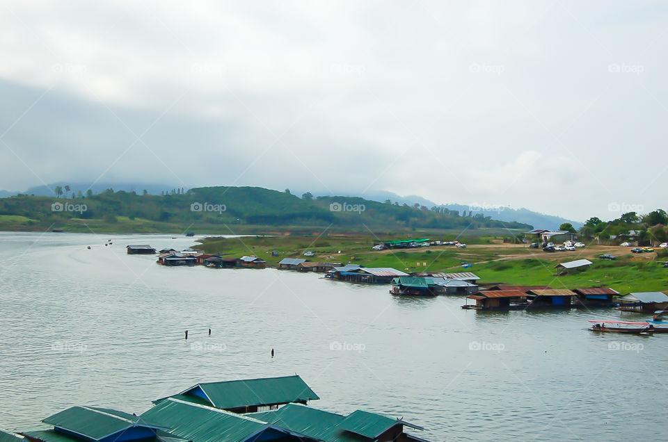 The beauty of Khao Laem reservoir in Kanchanaburi , Thailand.Thailand.