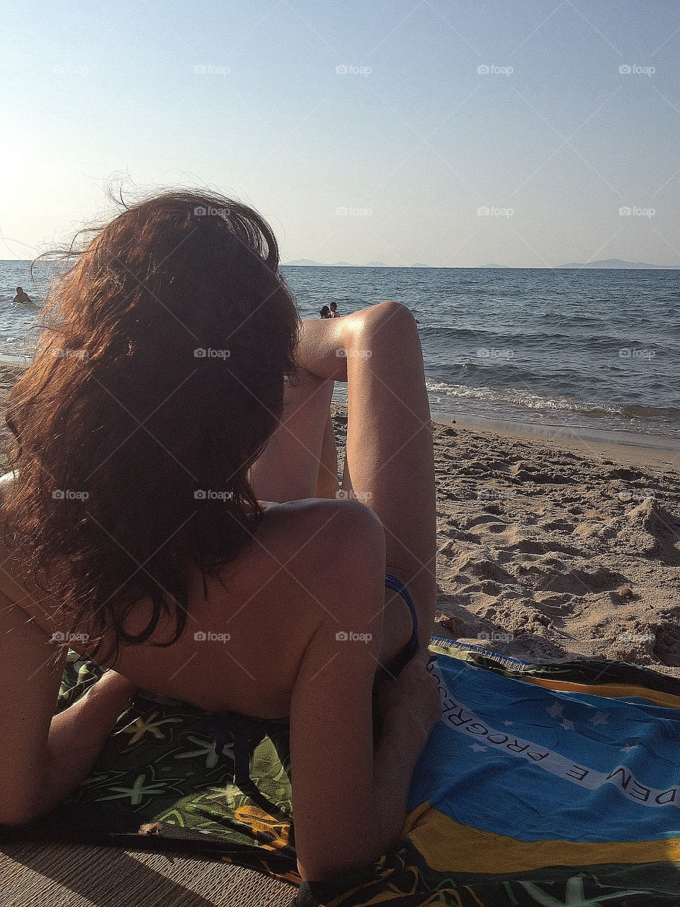 beach girl sunset sea by paoletta75